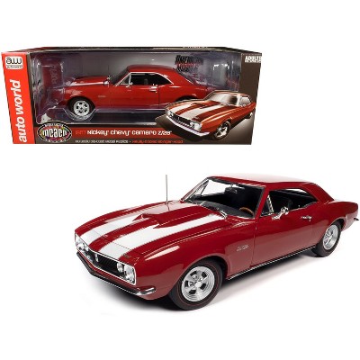 1967 Chevrolet Camaro Z/28 Nickey Hardtop Bolero Red with White Stripes "Muscle Car & Corvette Nationals" (MCACN) 1/18 Diecast Model Car by Autoworld