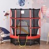 VYNXARIA 5FT Red Kids Trampoline with Safety Enclosure & Springless Design - 2 of 4