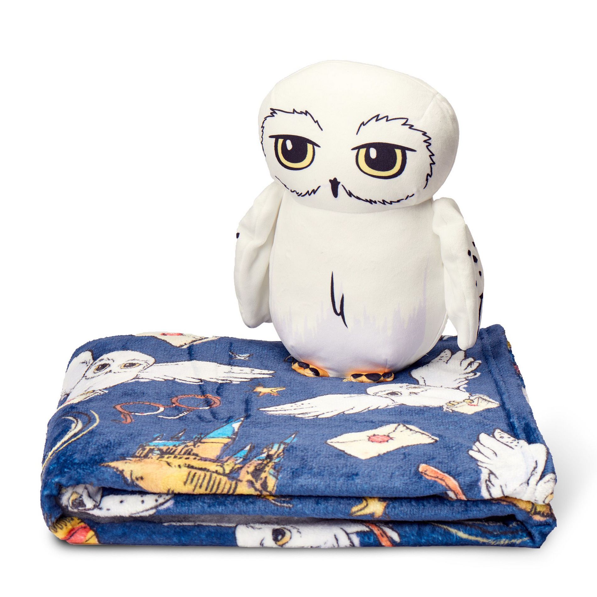 Warner Bros. Harry Potter Hedwig Silk Touch Throw Blanket 50X60 inches and Hugger Set 11 inches