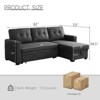 TiramisuBest 3 in 1 Pull Out Couch & L Shaped Sectional Sofa Chenille Convertible Storage Ottoman - 2 of 4