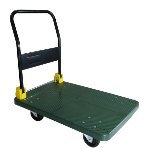 Racxily Green Foldable Push Hand Truck Cart 2 Swivel Brake Wheels ...