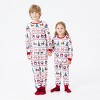 Family Christmas Pajamas All Over Reindeer Print Long-sleeve with Christmas Socks (SGS Certied Safety) Red+White - 2 of 4