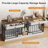 Dog Crate Furniture for 2 Dogs, Dog Kennel Indoor with Storage and Feeding Bowls, Double Dog Crate TV Stand for Small Medium Dogs - 4 of 4