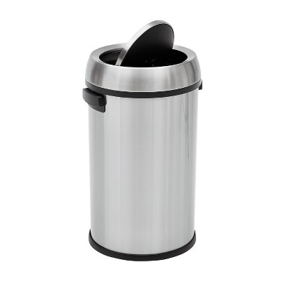 homfan 65L/17Gal Open Top Trash Can, Heavy Duty Stainless Steel Rubbish Bin