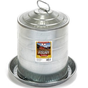 Miller Manufacturing 5 Gallon Double Wall Metal Poultry Fount Automatic Waterer - 1 of 3