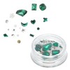 Unique Bargains Women's Fashion Rhinestone Nail Supplies Green White 1 Set - 4 of 4