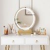 White Vanity Desk with Stool, Small Makeup Vanity Table, 32 Inch Makeup Vanity Table with 2 Drawers - 4 of 4