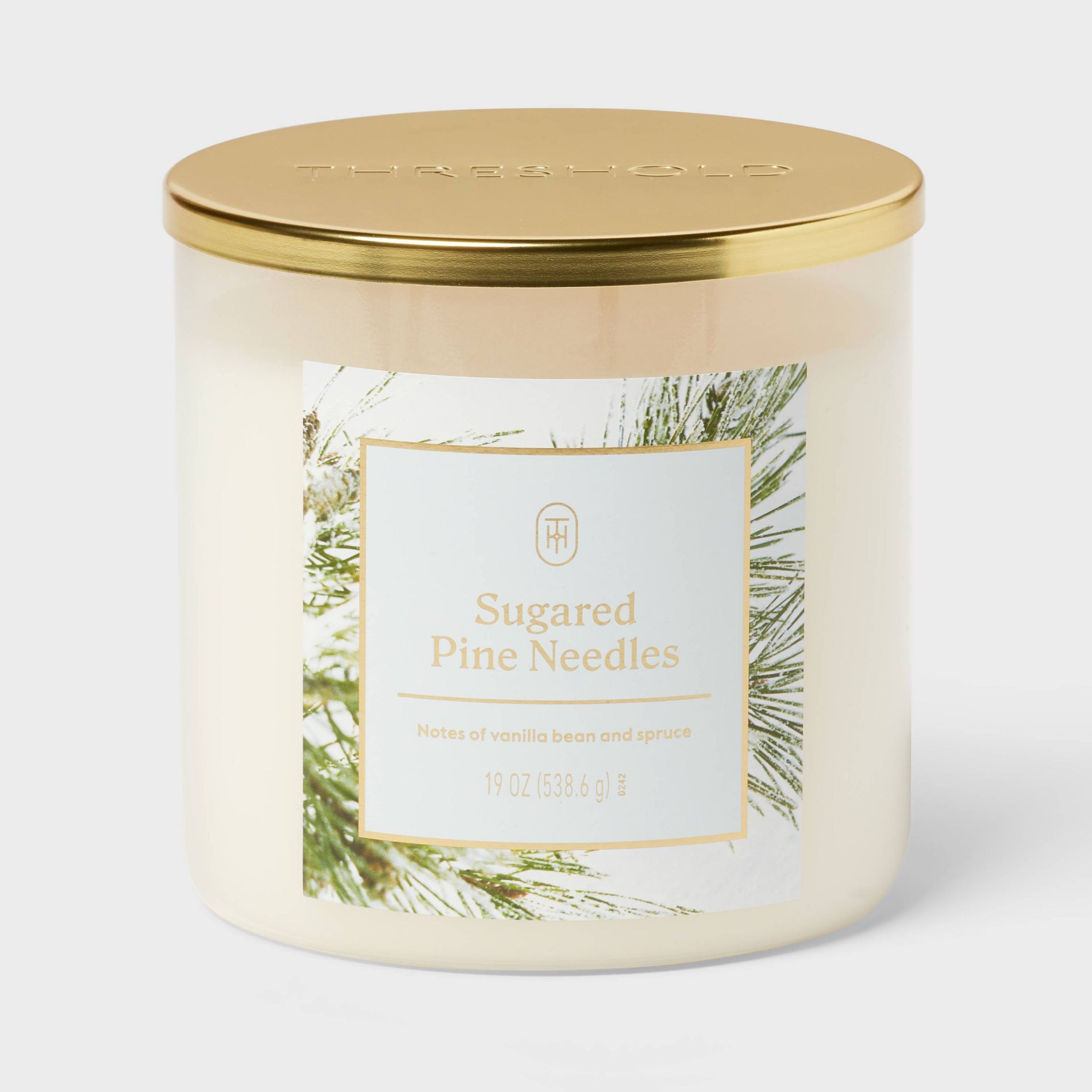 3 Wick Lidded Sugared Pine Needles Jar Candle 19oz - Threshold™
