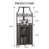 Corner Wine Cabinet, Metal Wine Holder Stand Holds 50+ Bottles & Glassware, Floor Wine Storage for Kitchen Dining Room Office Bar - 3 of 4