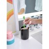 iDesign Toothbrush Holder with Wood Divider - Set of 2 - Matte Black - 3 of 4