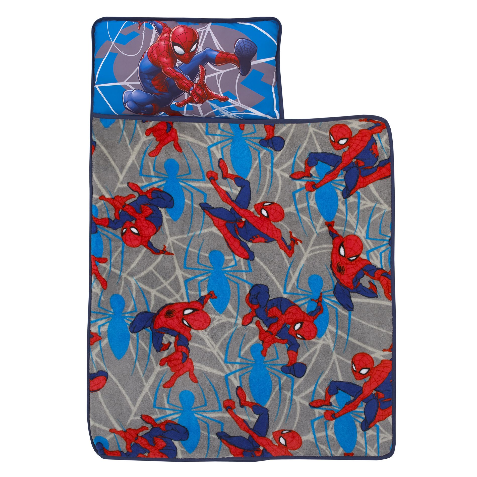 Marvel Spiderman to the Rescue Red, Gray, and Blue Toddler Nap Mat