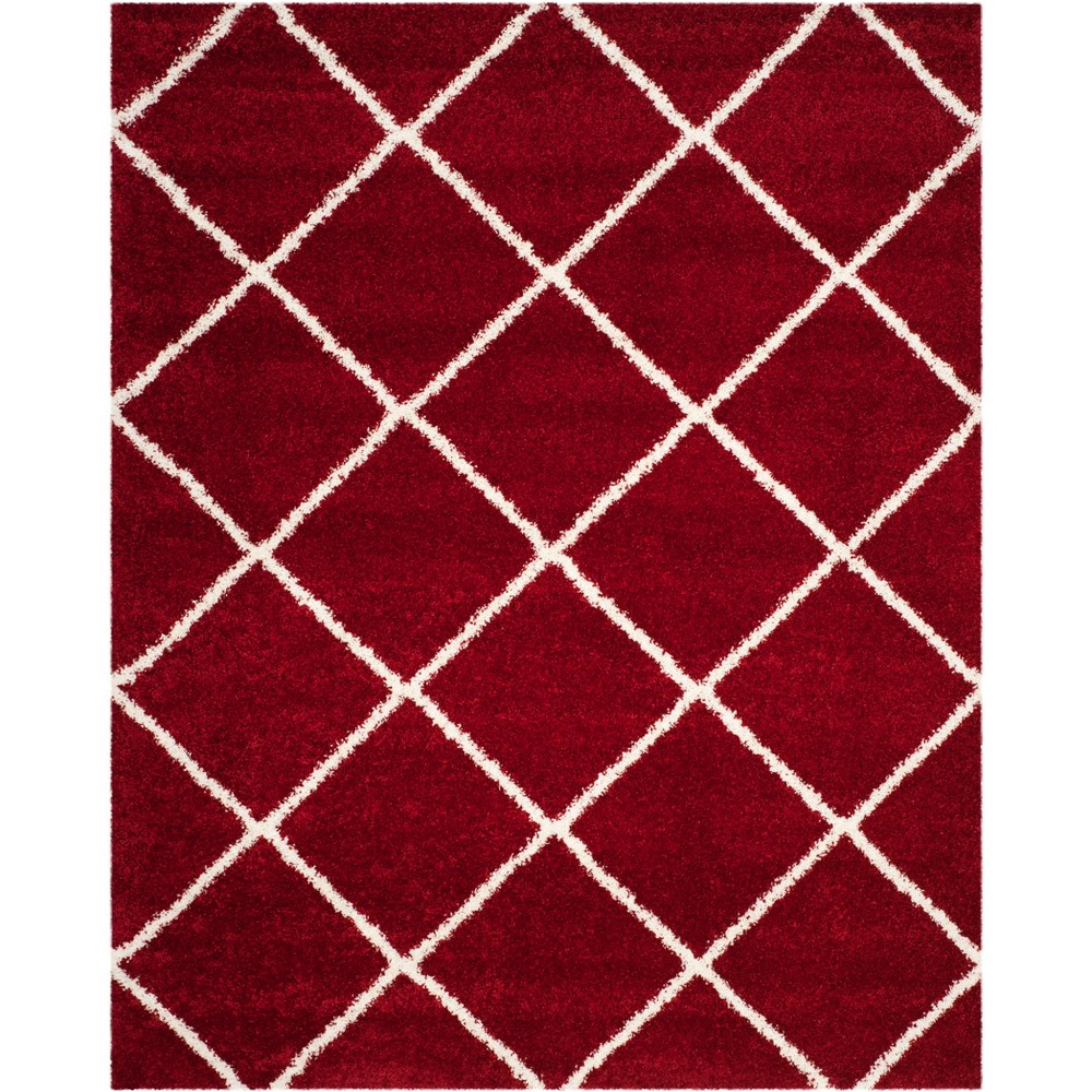 9'x12' Hudson Shag Area Rug Red/Ivory - Safavieh