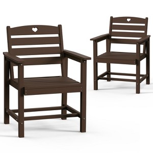 GardenJoy 2-Piece HDPE Outdoor Dining Chairs - Weather Resistant Patio Seating - 1 of 3