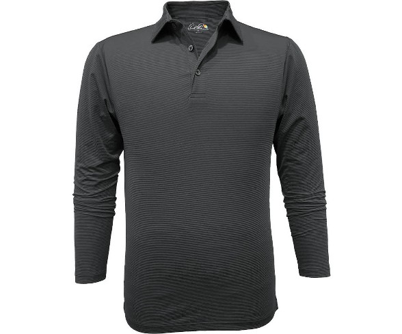 Men's Arnold Palmer Saddlebrook Long-Sleeve Polo Black/Charcoal Heather Xx-Large