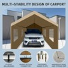 12x20 ft Heavy Duty Carport Canopy Car Tent Outdoor Garage Boat Shelter with Reinforced Structure with Ventilated Windows Sidewall - 3 of 4