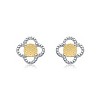 Guili Floral Symphony Two-Tone Earrings – Graceful Design Featuring Delicate Floral Details in Two-Tone Metals for an Elegant, Nature-Inspired Look. - 2 of 2