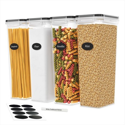 DWËLLZA KITCHEN Clear Airtight BPA Free Dishwasher Safe Food Storage Containers Includes 8 Labels & Marker