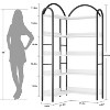 Coucheta 69 Inch Tall 5-Tier Corner Bookshelf with Wood Shelves & Metal Frame, Space Saving Storage for Living Room, Bedroom, Office - 4 of 4