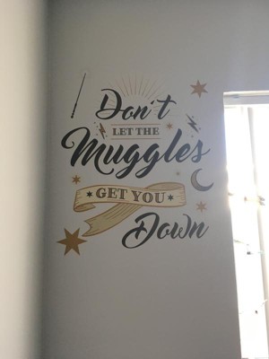 5 in. x 19 in. Harry Potter Muggles Quote 6-Piece Peel and Stick Giant Wall  Decals