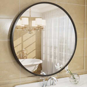 Apmir  Round High Quality Aluminum Alloy Framed French Cleat Mounted Wall Decor Bathroom Vanity Mirror - 1 of 4