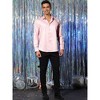 INSPIRE CHIC Men's Satin Long Sleeves Button Up Business Prom Shirts - 3 of 4