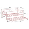Twin Size Daybed, Metal Daybed Frame with Trundle, Heavy Duty Metal Slats, Mattress Foundation Platform Sofa Bed - 4 of 4
