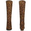 Perphy Women's Round Toe Chunky Heels Side Zip Knee-High Dress Prom Boot - 2 of 4