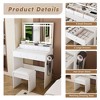 Ridstar 31.5 in. W Modern Large Mirror Vanity Tables with Hairdryer Holder & 5 Drawers for Bedroom-White - 4 of 4