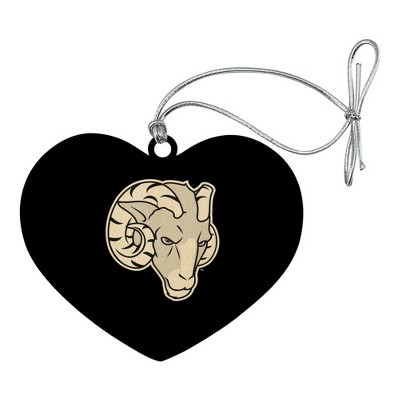 Fordham University Secondary Logo Heart Love Wood Christmas Tree Holiday Ornament