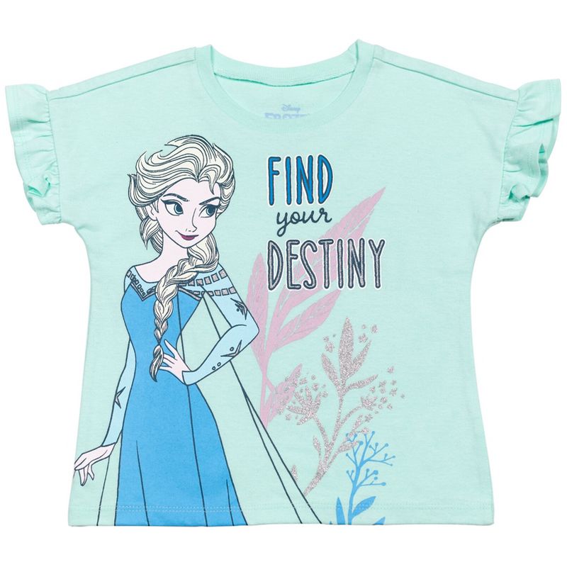 Disney Frozen Princess Anna Elsa Girls 3 Pack T-Shirts Toddler, 5 of 10