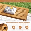Tangkula 2 PCS Acacia Wood Outdoor Bench 48" Long Backless Wooden Picnic Bench w/ Slatted Seat - 4 of 4
