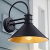 Dewdrop Outdoor Wall Light Black Gooseneck Barn Sconce with Cone Shade Farmhouse Industrial Fixture - 3 of 4