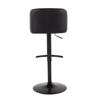 Toriano Contemporary Black Metal Adjustable Swivel Bar Stool