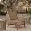 LuxenHome Outdoor Acacia Wood Woven Back and Seat Armless Deck Chair Brown - 2 of 4