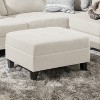 Airsurfer Medium Ivory White Ottoman Contemporary Upholstered Ottoman Versatile Furniture for Cozy Living Spaces - 2 of 4