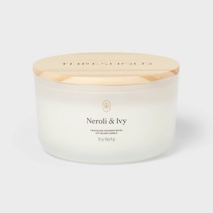3-Wick Milky Glass Wooden Wick Neroli and Ivy Jar Candle 20oz - Threshold™ - 1 of 3