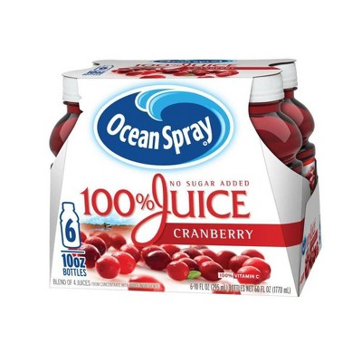 Ocean Spray 100% Cranberry - 6pk/10 fl oz Bottles