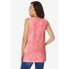 Woman Within Plus Size Perfect Printed Sleeveless Shirred V-Neck Tunic - 3 of 4