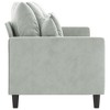 vidaXL 3-Seater Sofa in Light Gray Velvet - Modern Design, Comfy Padded Seats with Metal Frame for Living Room or Office Space - 3 of 4