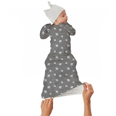 Image of gunamuna Baby Sleeper Zipper Long Gown with zipper, Bamboo Rayon - Blooms