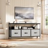55” Black TV Stand with Grey Drawers, Dresser-Style Entertainment Center for Living Room & Bedroom Storage - 4 of 4