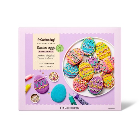 Easter Egg Shaped Sugar Cookie Decorating Kit - 9.68oz/12ct - Favorite Day™ - image 1 of 4