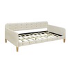 CAVINAS Twin/Full Size Pine Wood Daybed Bed Frame with Upholstered Headboard & Armrest,No Box Spring Needed - 4 of 4