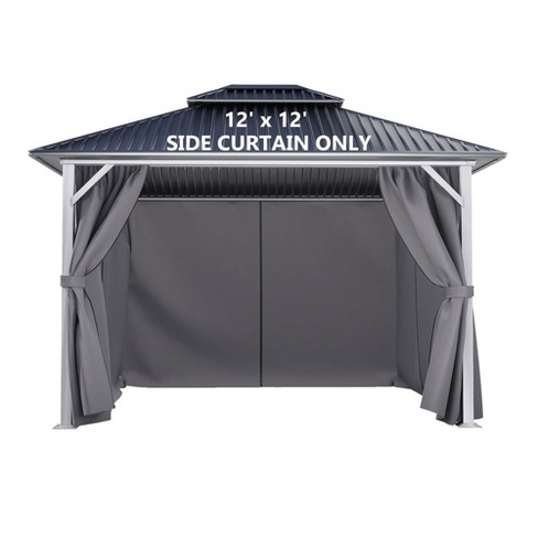 Aoodor 12' X 12' Gazebo Curtain Replacement Universal 4-panel Sidewalls ...