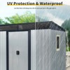 93.75"8 ft x 6 ft Outdoor Metal Storage Shed with Window and Transparent plate for Garden, Lawn (White and Black) - 3 of 4