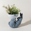 Laying Rabbit Figurine with Basket Accent 10.5"H - 2 of 3