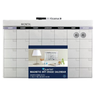 Quartet 11" x 17" Frameless Magnetic Dry Erase Calendar Board