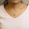 Haus of Brilliance Silver Diamond Accent "LOVE" Beaded Oval Pendant Necklace - 4 of 4