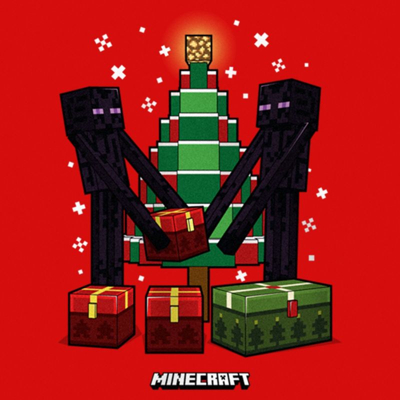Girl's Minecraft Christmas Tree Endermans T-Shirt, 2 of 6