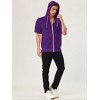 Lars Amadeus Men's Solid Color Zip Up Short Sleeve Hoodies Sweatshirt - 3 of 4
